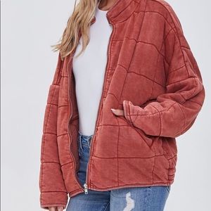 Forever 21 quilted zip up jacket, Free People dolman jacket dupe